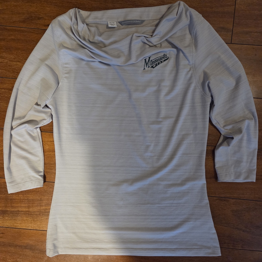 Woman's Cutter & Buck Light Gray Minnesota Wild Logo Top - SIZE XS